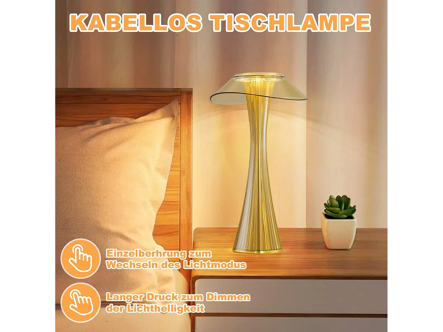 Lampe de chevet LED NETTLIFE moderne à intensité variable USB avec 3 niveaux de luminosité Lampe de table Lampe de table