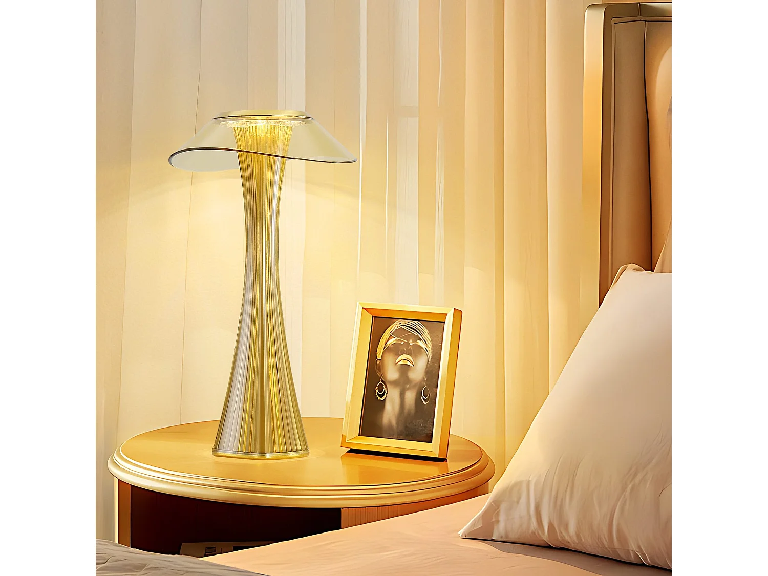 Lampe de chevet LED NETTLIFE moderne à intensité variable USB avec 3 niveaux de luminosité Lampe de table Lampe de table