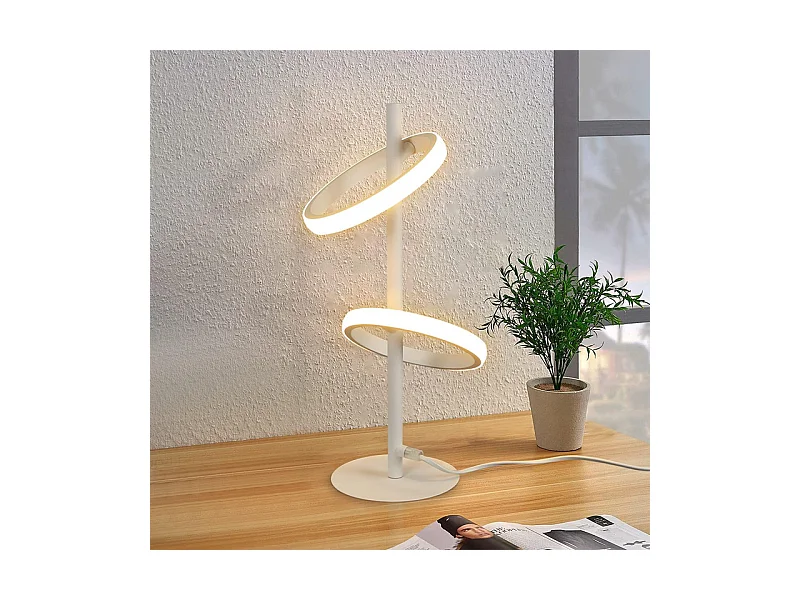 Lampe de table LED NETTLIFE Lampe de bureau rotative moderne en forme d'anneau pour salon