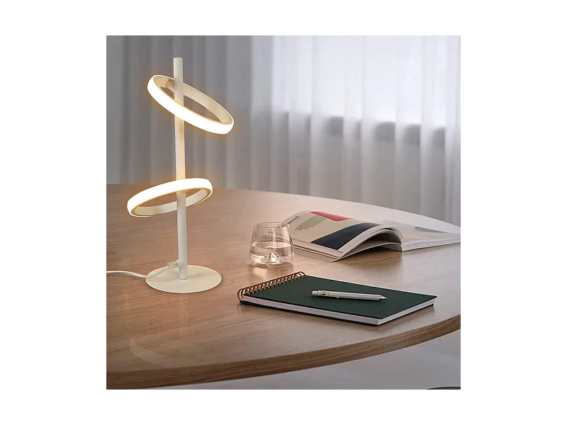 Lampe de table LED NETTLIFE Lampe de bureau rotative moderne en forme d'anneau pour salon