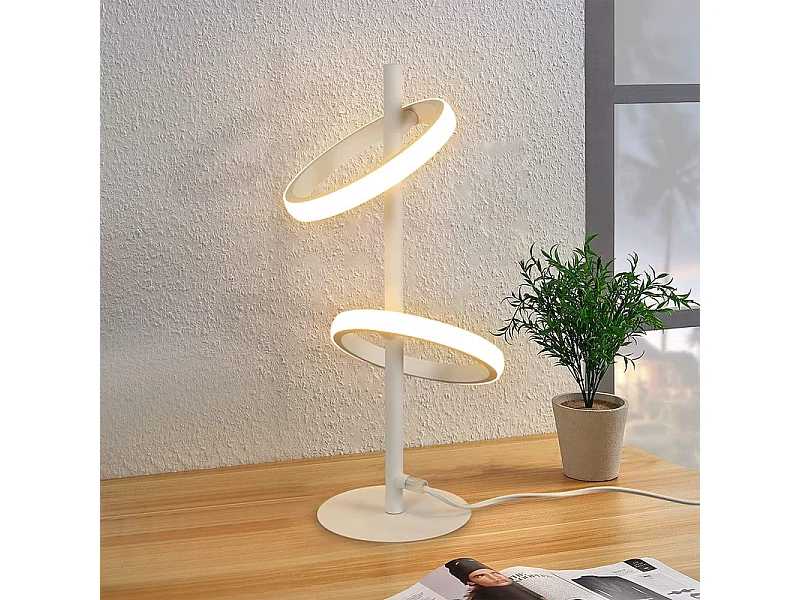 Lampe de table LED NETTLIFE Lampe de bureau rotative moderne en forme d'anneau pour salon
