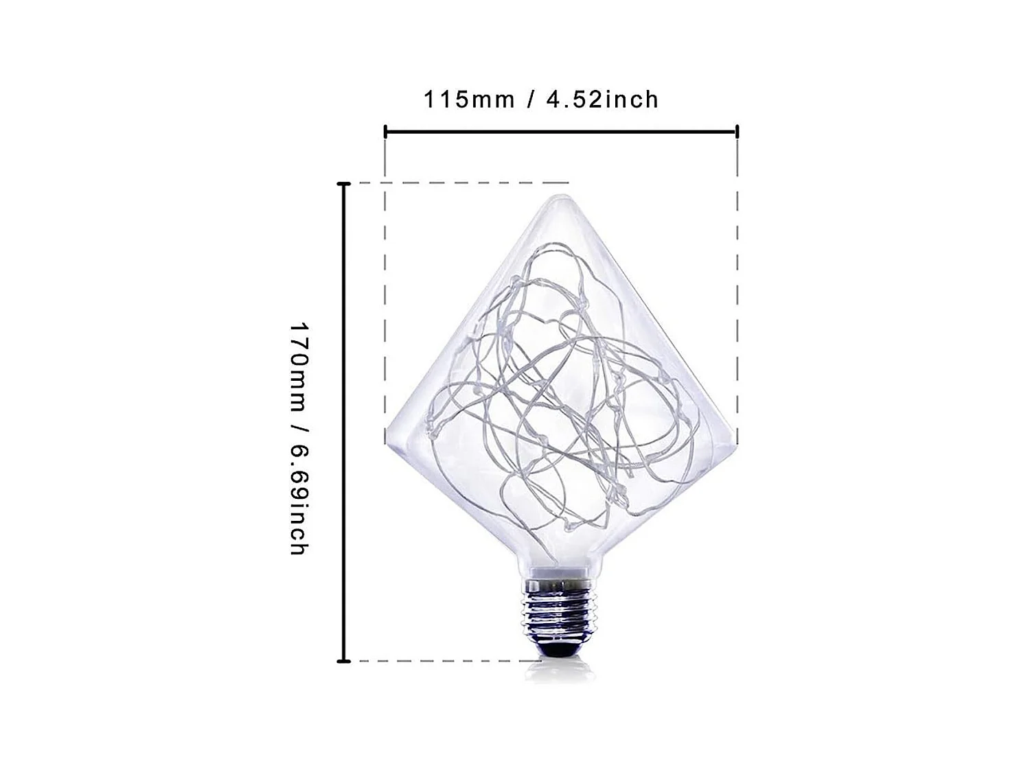 Ampoule LED NETTLIFE Ampoule LED vintage E27 Fireworks 3W diamant blanc chaud