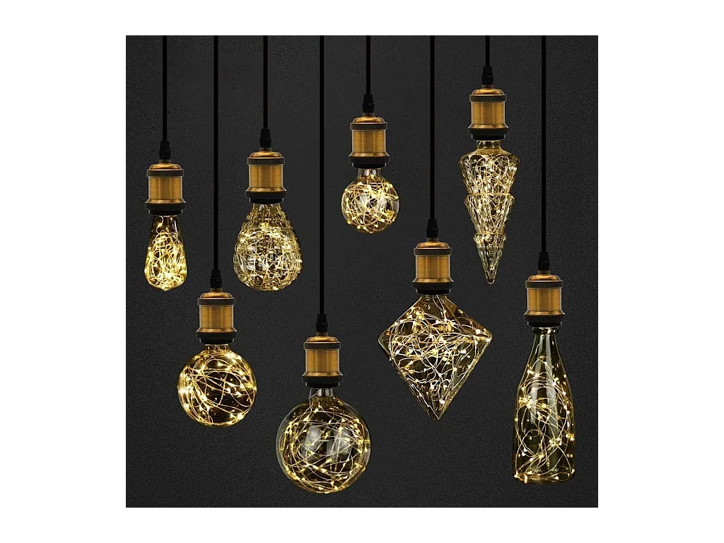 Ampoule LED NETTLIFE Ampoule LED vintage E27 Fireworks 3W diamant blanc chaud