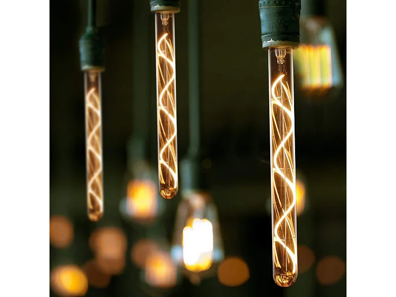 Ampoule LED NETTLIFE E27 style vintage tubulaire 300 mm dorée pour maison et café