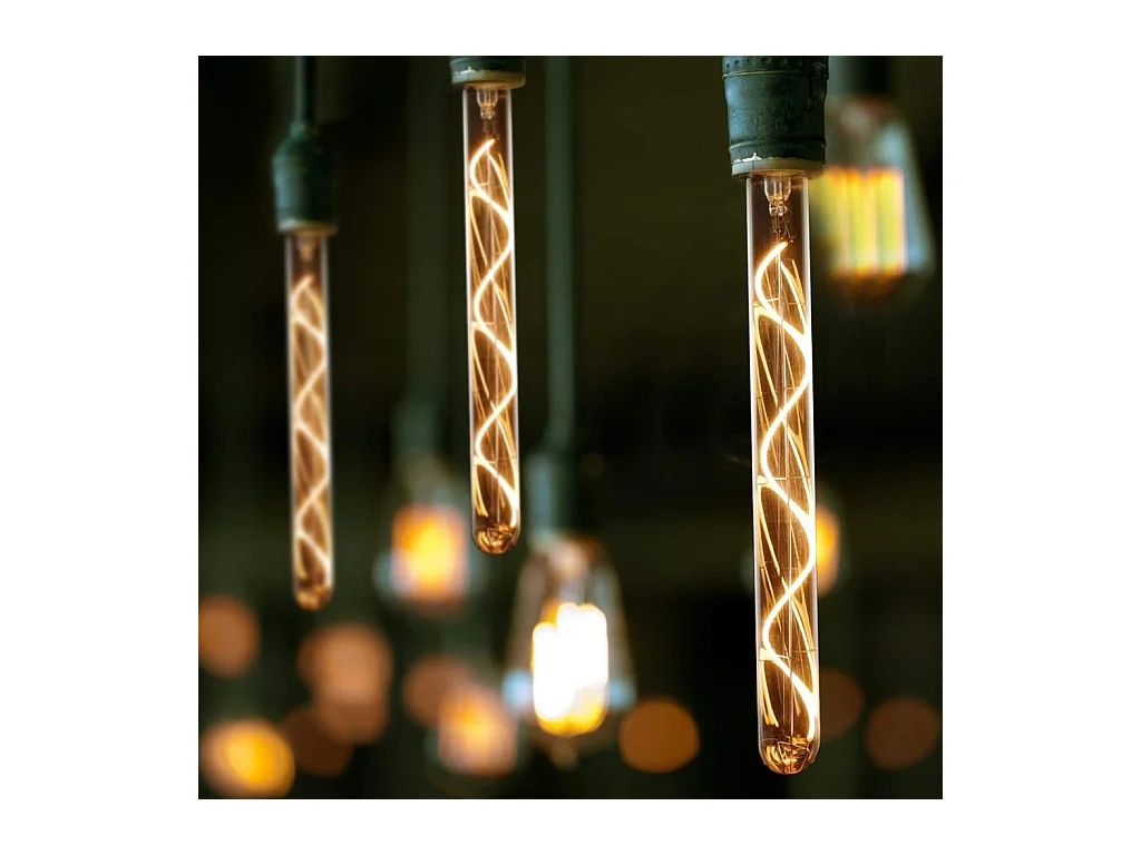 NETTLIFE E27 LED-lamp in vintage stijl, buisvormig, 300 mm, goudkleurig voor thuis en in het café