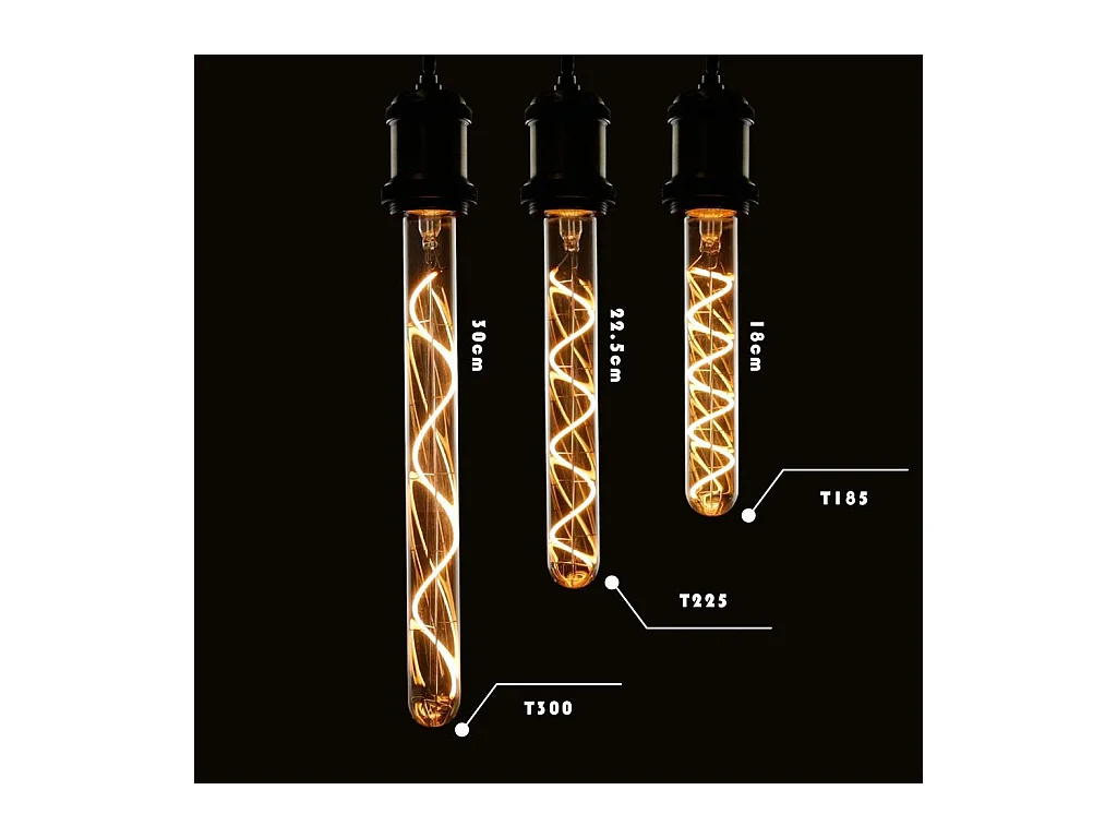 NETTLIFE E27 LED-lamp in vintage stijl, buisvormig, 300 mm, goudkleurig voor thuis en in het café