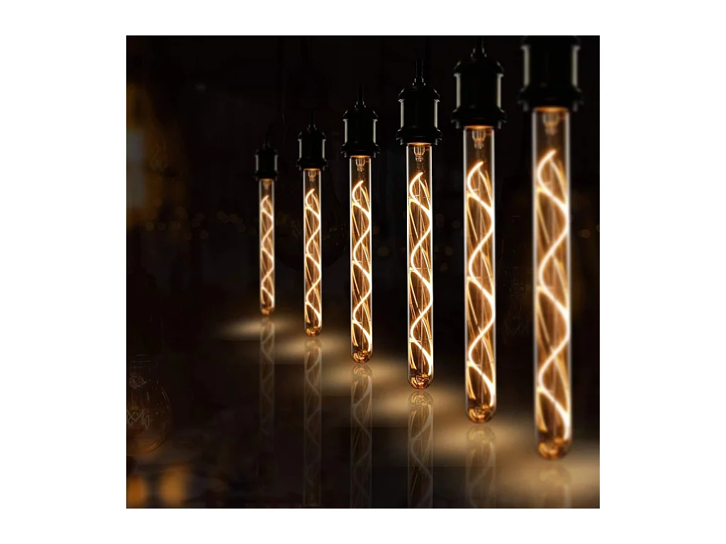 NETTLIFE E27 LED-lamp in vintage stijl, buisvormig, 300 mm, goudkleurig voor thuis en in het café