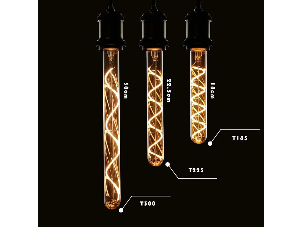 Ampoule LED NETTLIFE E27 style vintage tubulaire 300 mm dorée pour maison et café