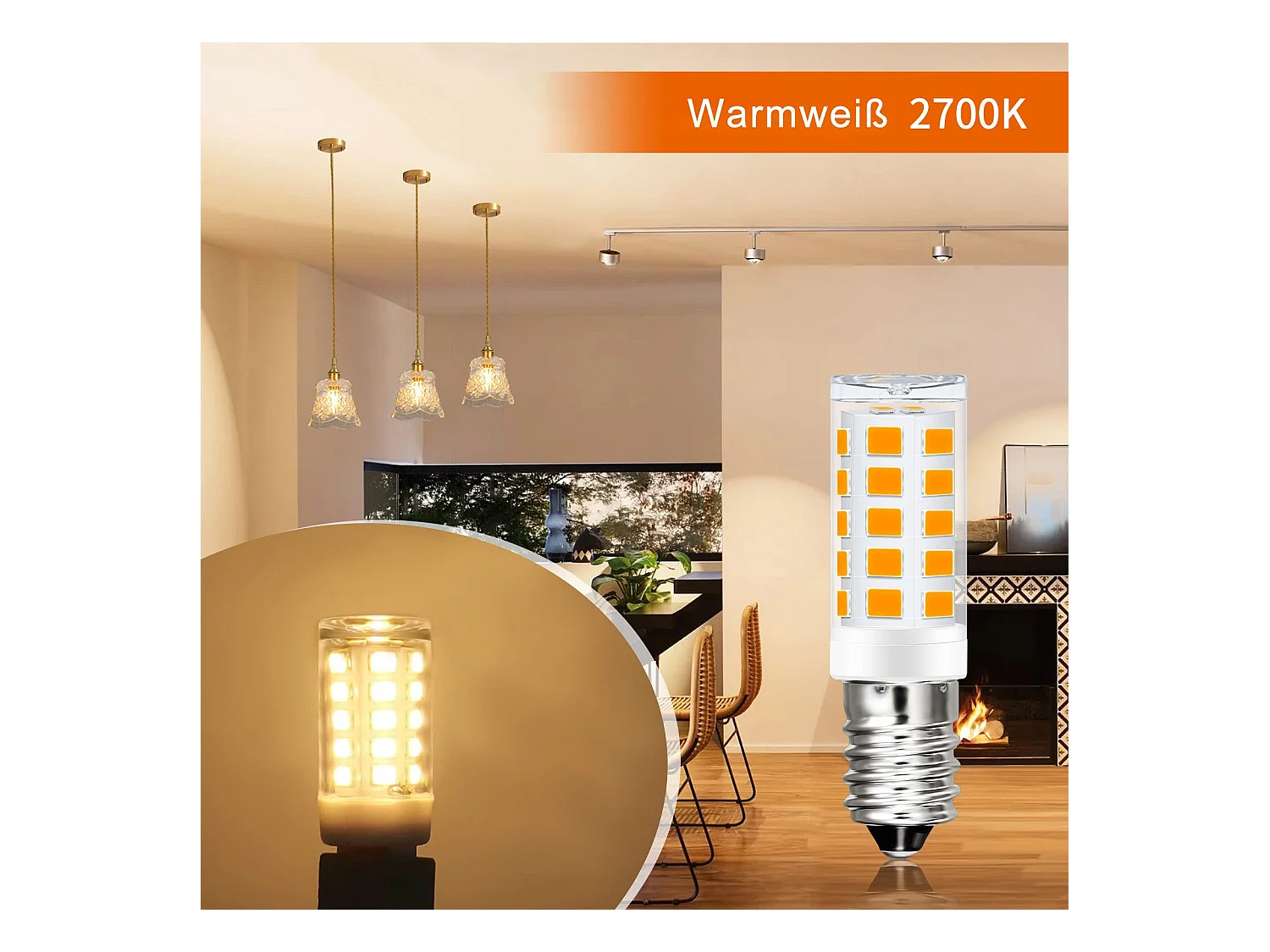 NETTLIFE E14 Vintage LED-lamp, 8 stuks - 2700K, Retro glas, 2,5W, spaarlamp, E14, 8 stuks