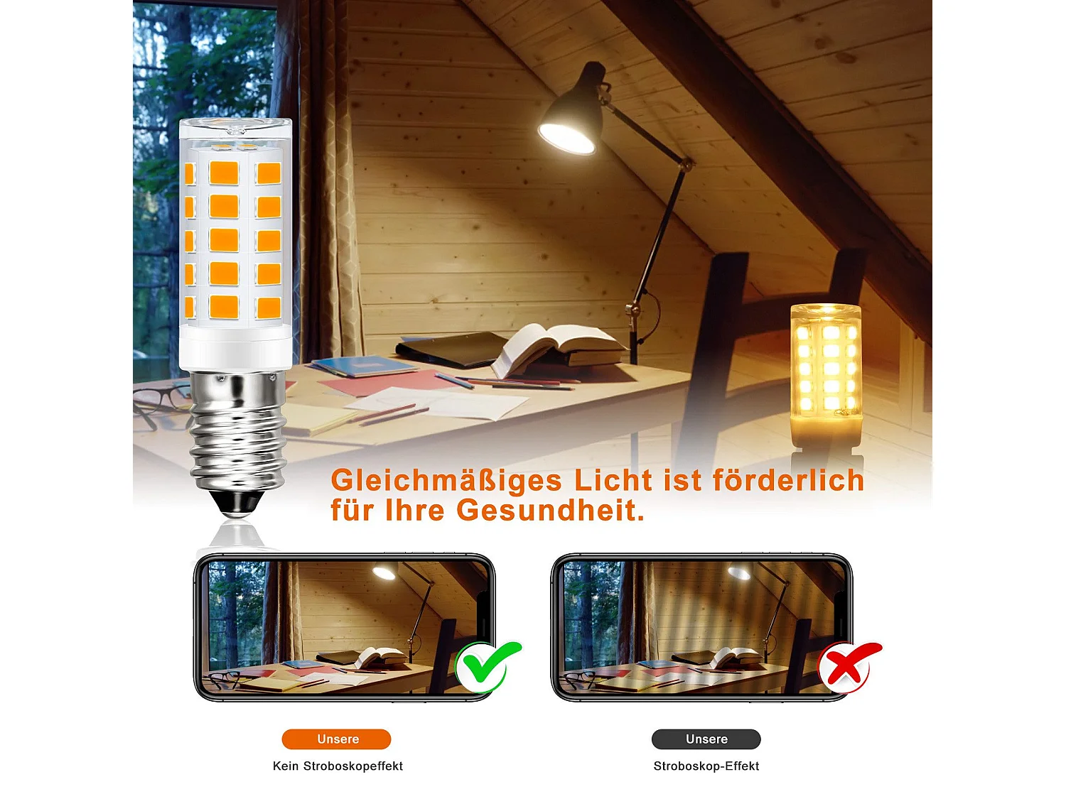 NETTLIFE E14 Vintage LED-lamp, 8 stuks - 2700K, Retro glas, 2,5W, spaarlamp, E14, 8 stuks