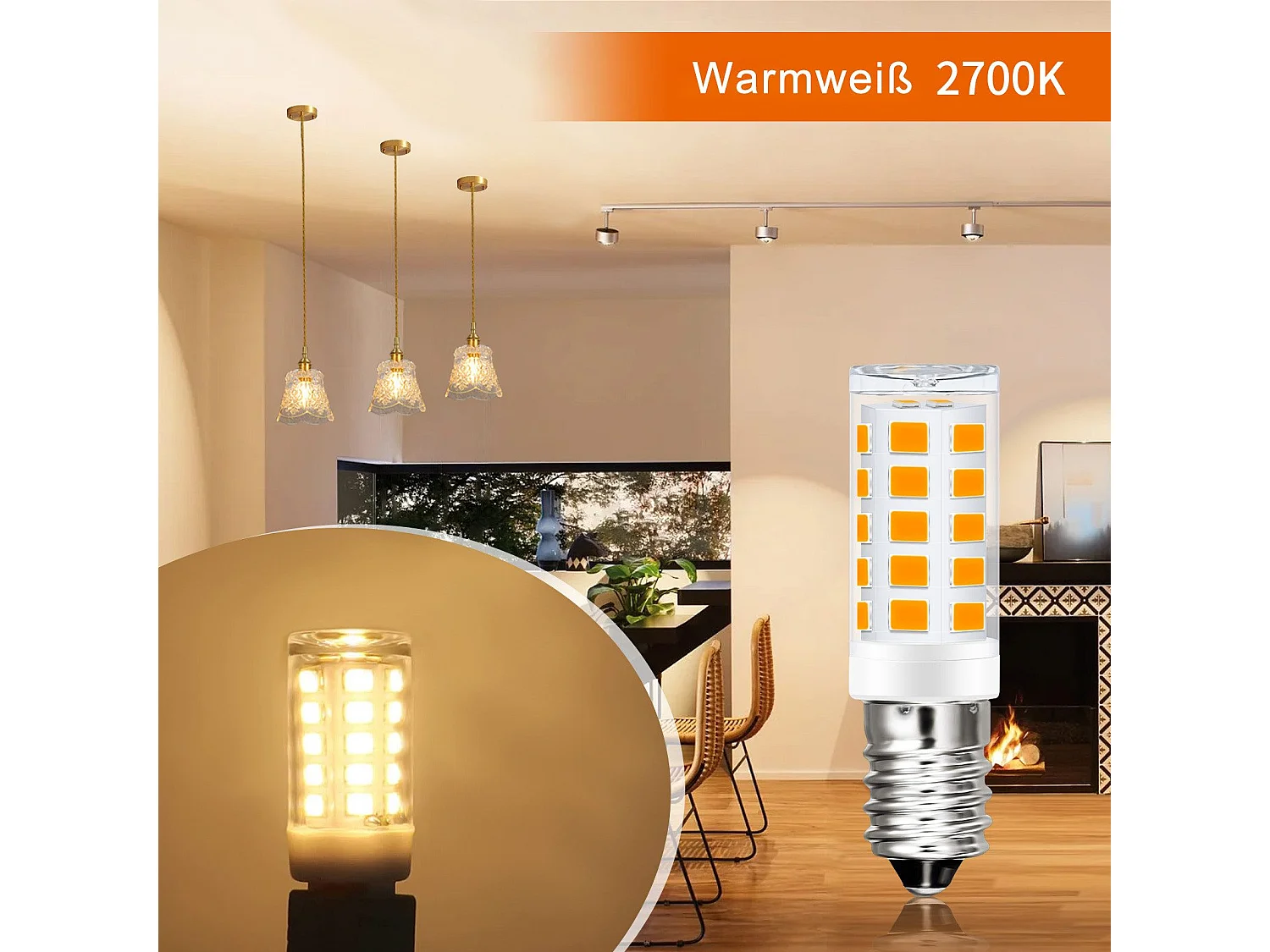 Ampoule LED NETTLIFE E14 vintage, lot de 8 – 2 700 K, verre rétro, 2,5 W, lampe à économie d'énergie, E14, 8 pièces