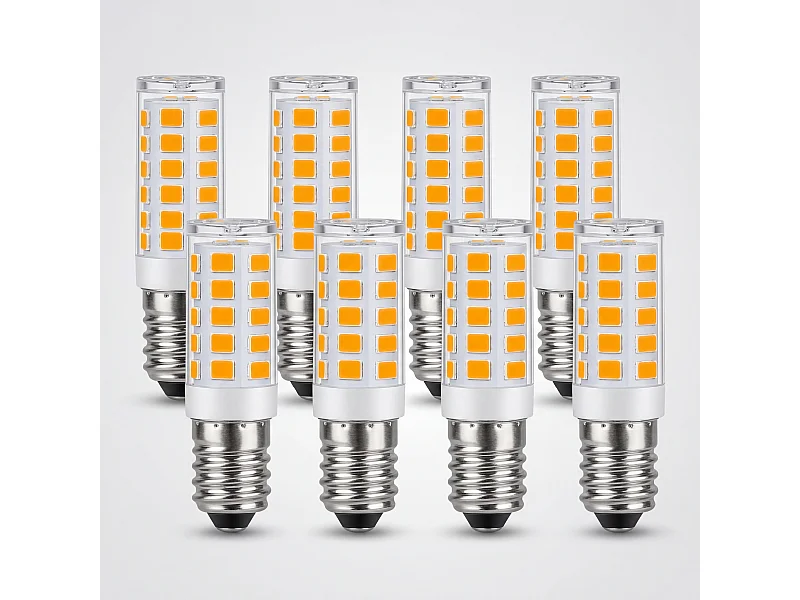 NETTLIFE - Bombilla LED vintage E14 (paquete de 8), 2700 K, cristal retro, 2,5 W, ahorro de energía, E14 (8 unidades)