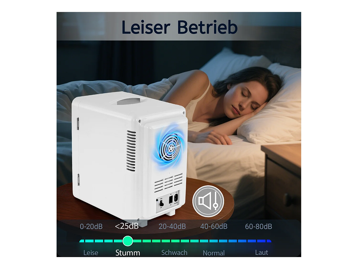 Mini réfrigérateur NETTLIFE 6 L - Petit réfrigérateur 12 V 230 V silencieux avec miroir et éclairage LED