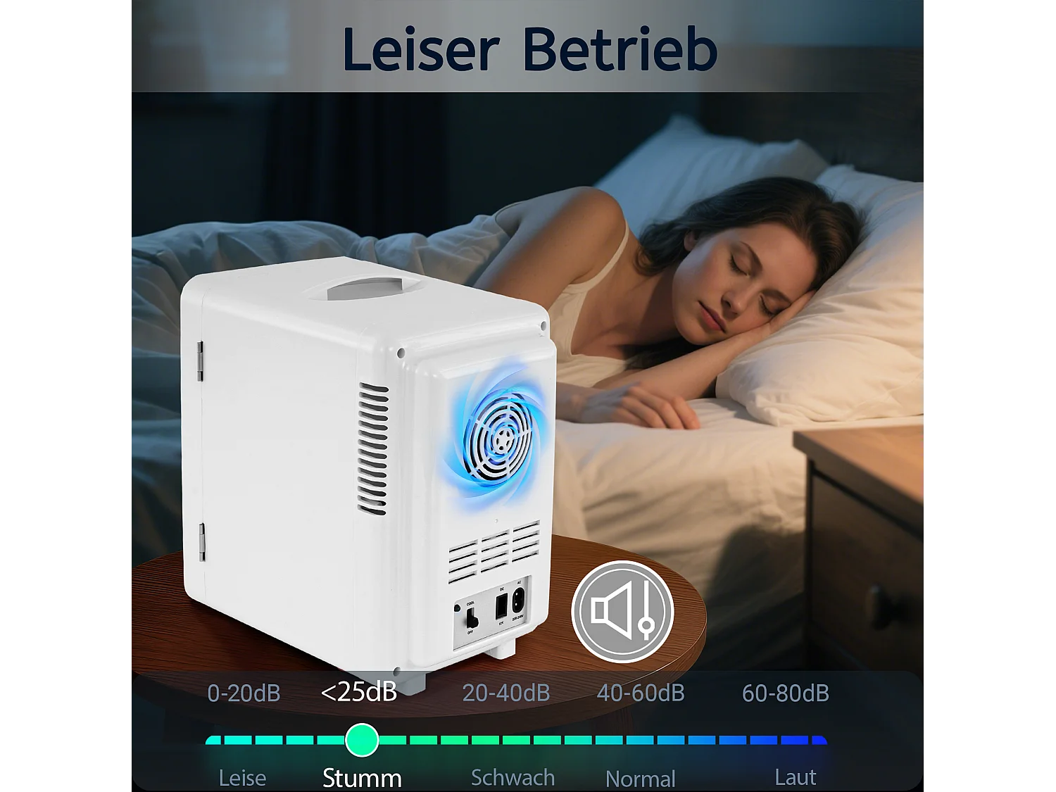 Mini réfrigérateur NETTLIFE 6 L - Petit réfrigérateur 12 V 230 V silencieux avec miroir et éclairage LED
