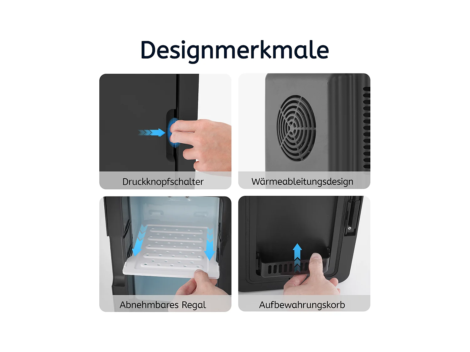 Mini refrigerador NETTLIFE de 6 litros: refrigerador pequeño, silencioso, de 12 V y 230 V, con espejo e iluminación LED. Refrigerador para el cuidado de la piel.