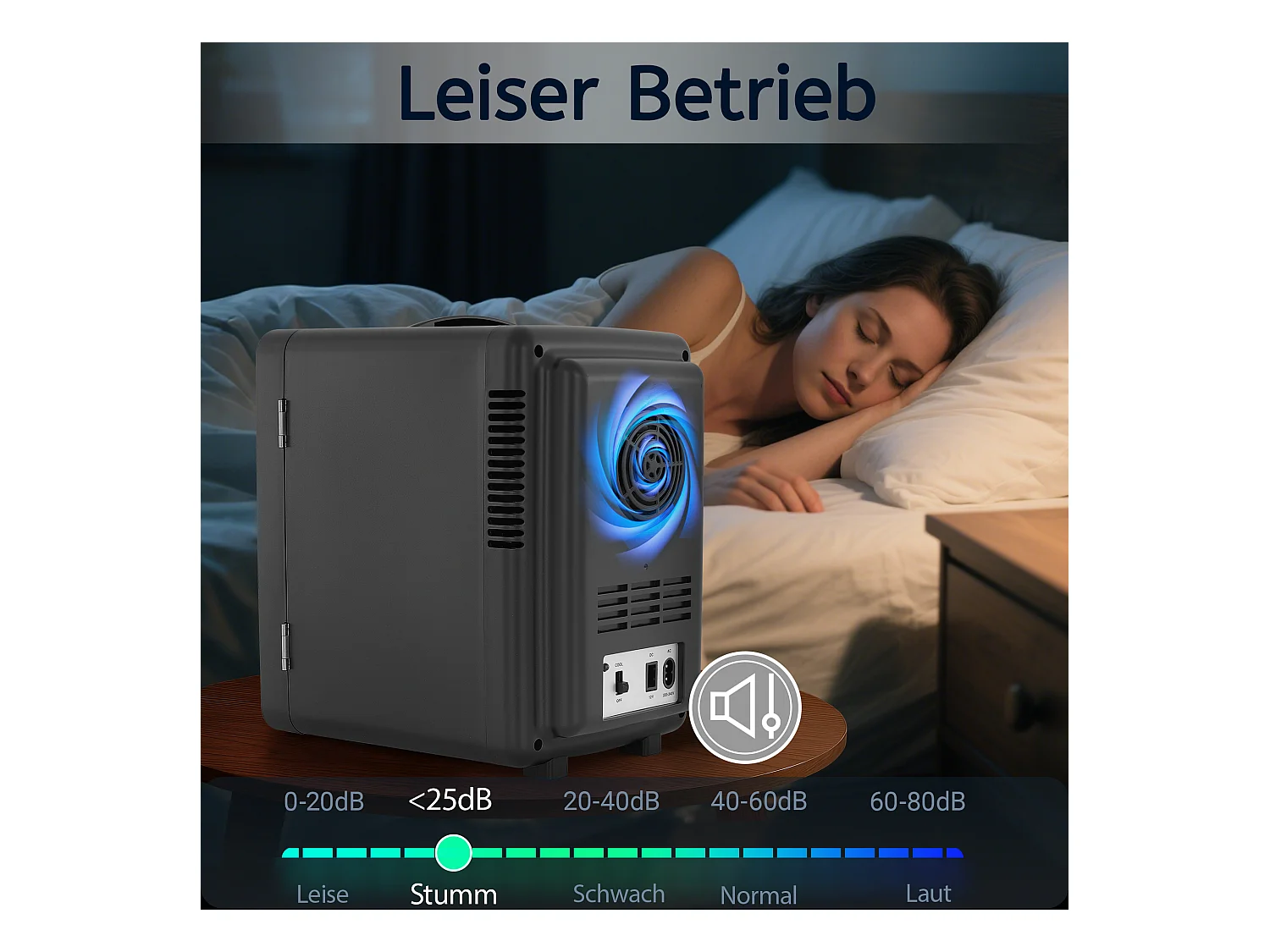 Mini-réfrigérateur NETTLIFE 6 L - Petit réfrigérateur 12 V 230 V silencieux avec miroir et éclairage LED - Réfrigérateur pour soins de la peau