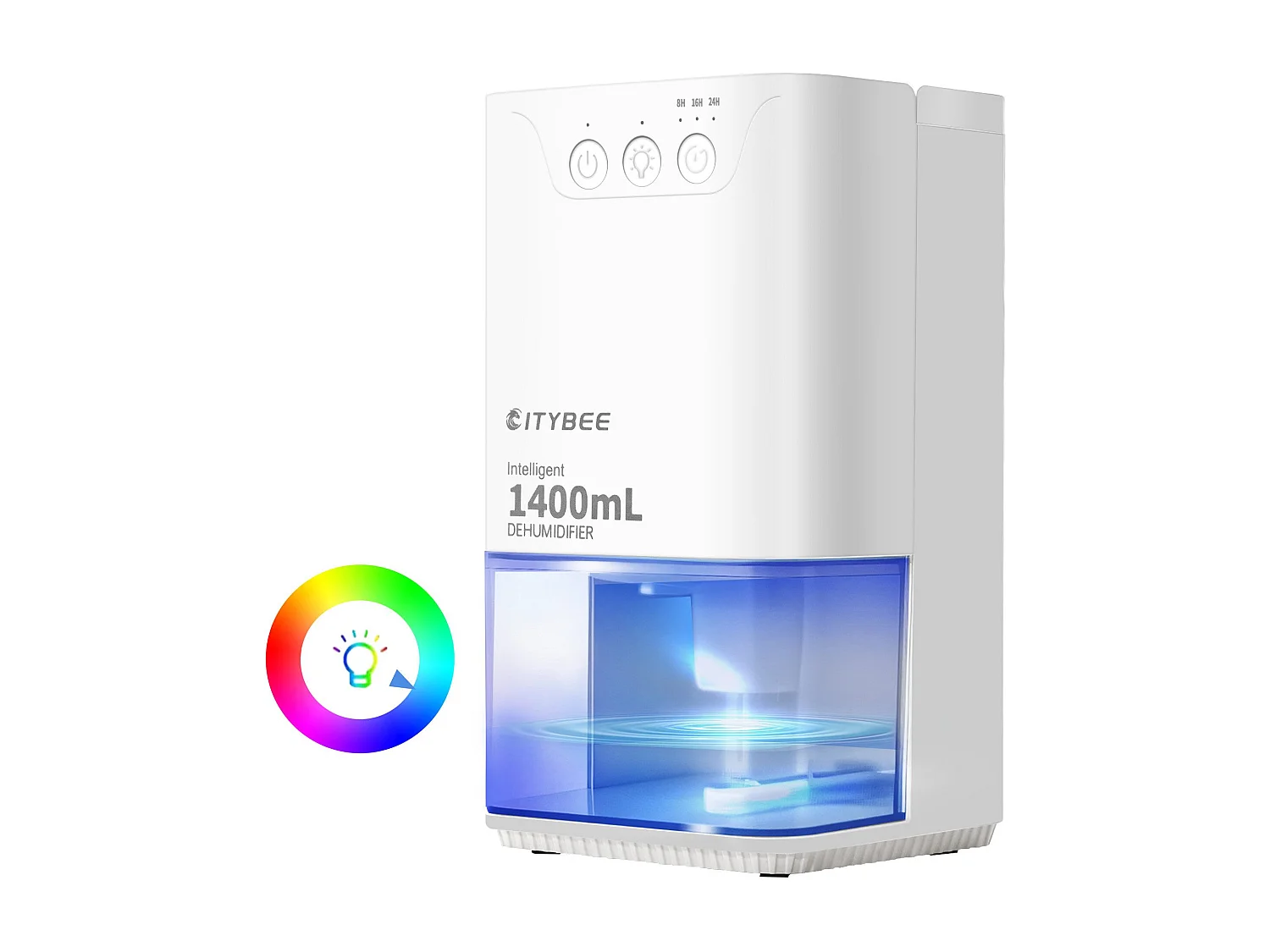 NETTLIFE 1400 ml Luchtontvochtiger met timer en kamertemperatuur (wit)