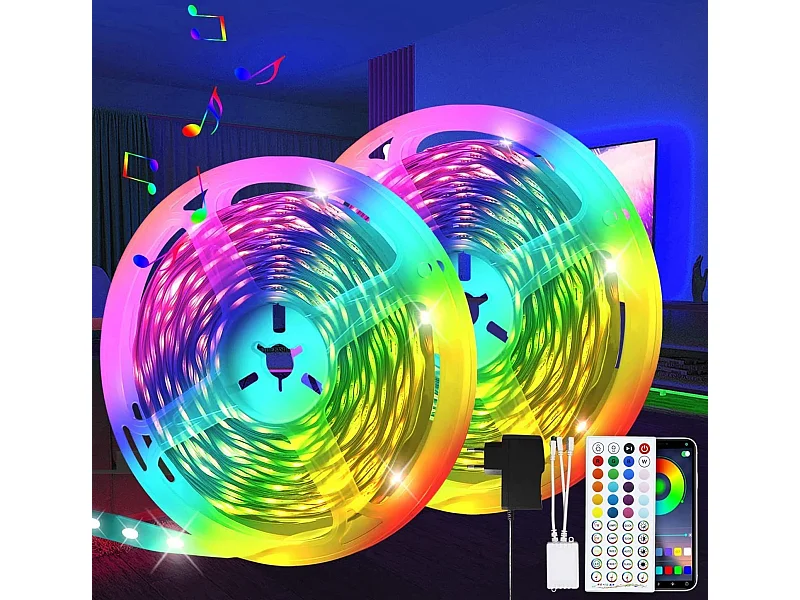 NETTLIFE RGB LED-strip, verstelbaar met APP-afstandsbediening LED-strip