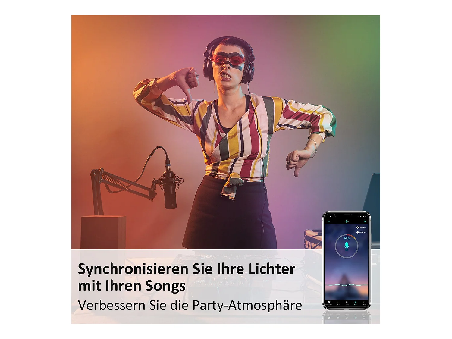 NETTLIFE RGB LED-Streifen Einstellbar mit APP Fernbedienung LED-Streifen