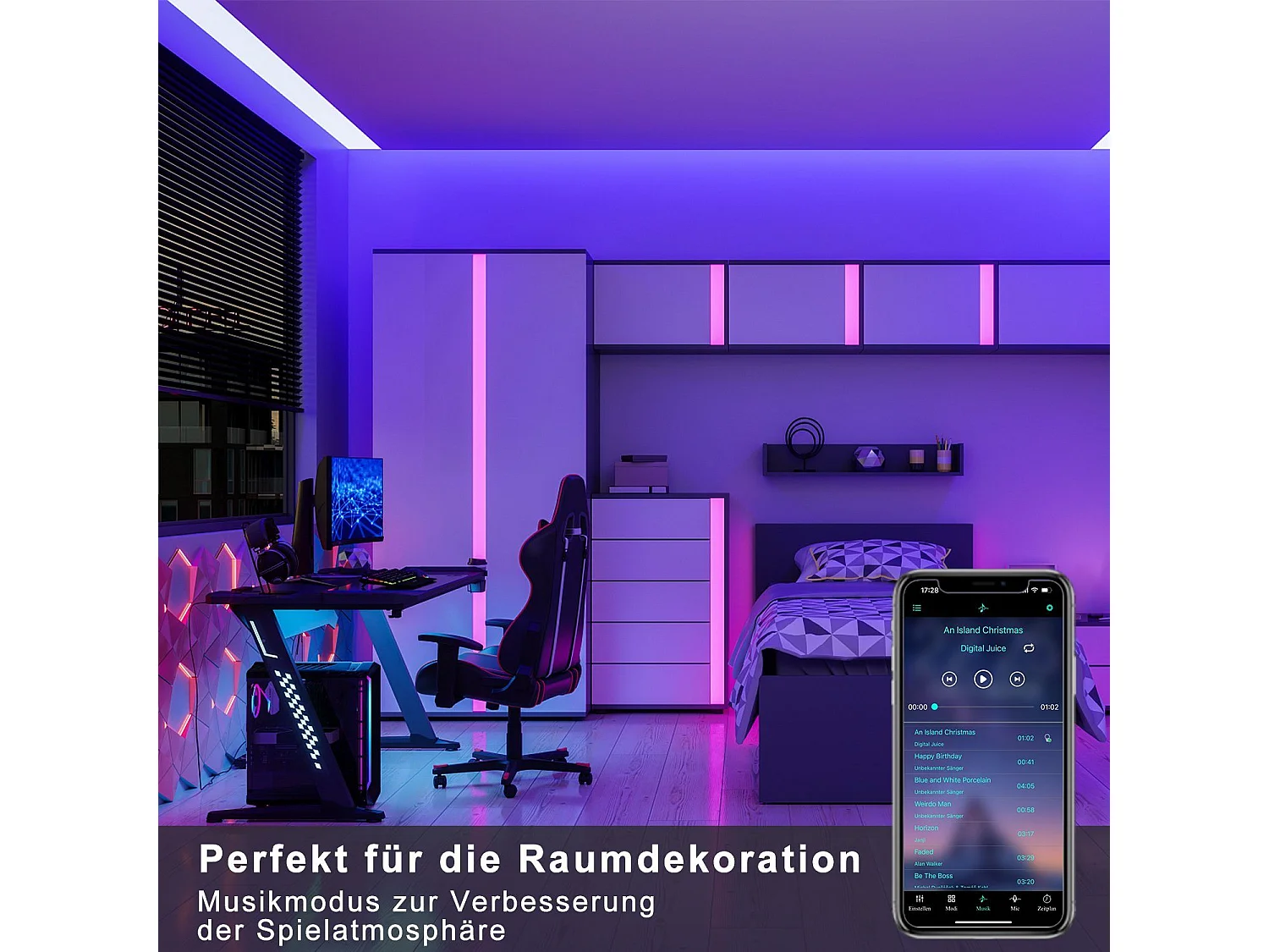 Bande LED NETTLIFE RGB réglable avec application de télécommande Bande LED