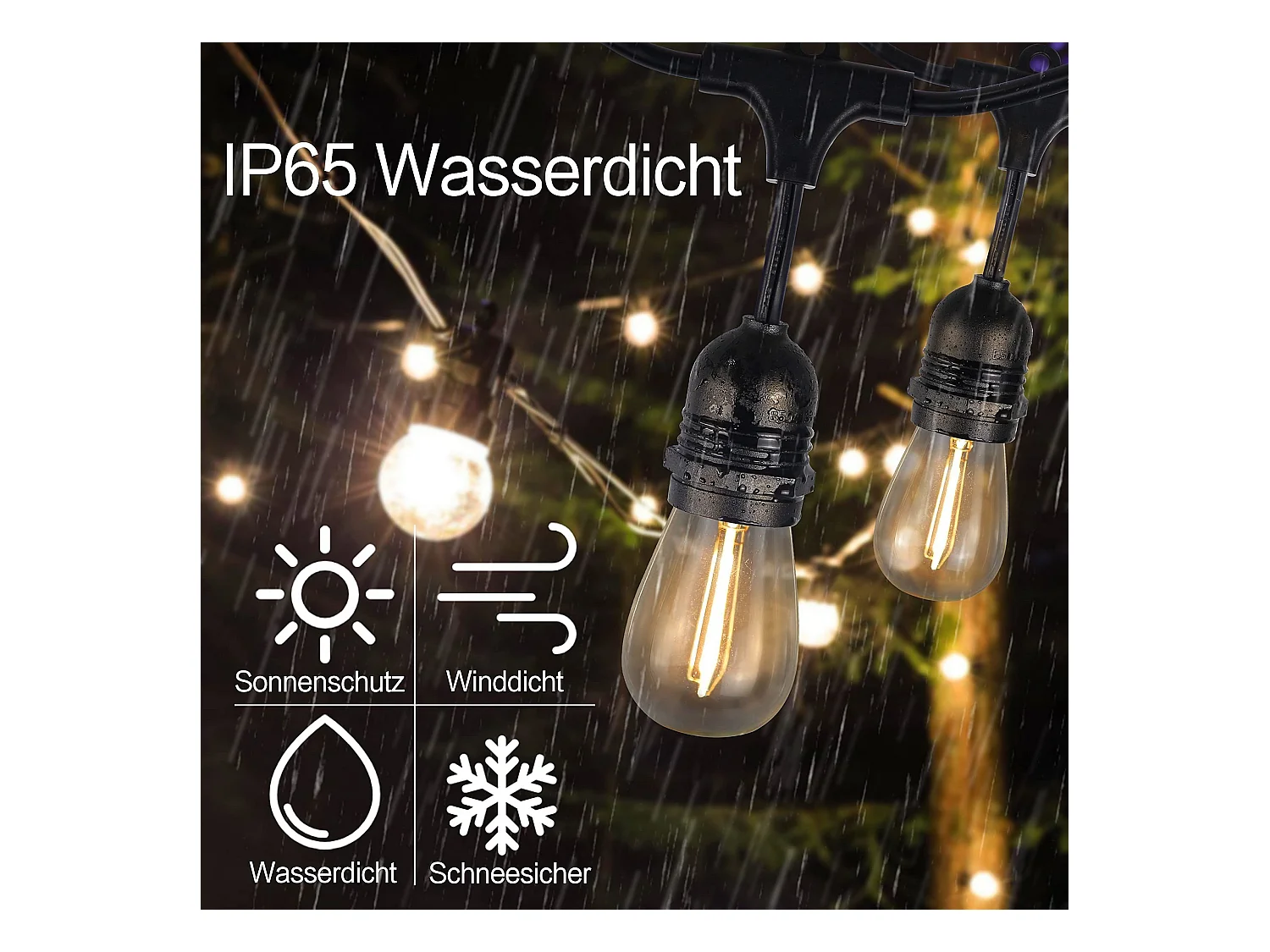 NETTLIFE Lampki LED do użytku wewnątrz i na zewnątrz Żarówki Lampki choinkowe 7,6 m/15 m 16 płomieni, dekoracja świąteczna