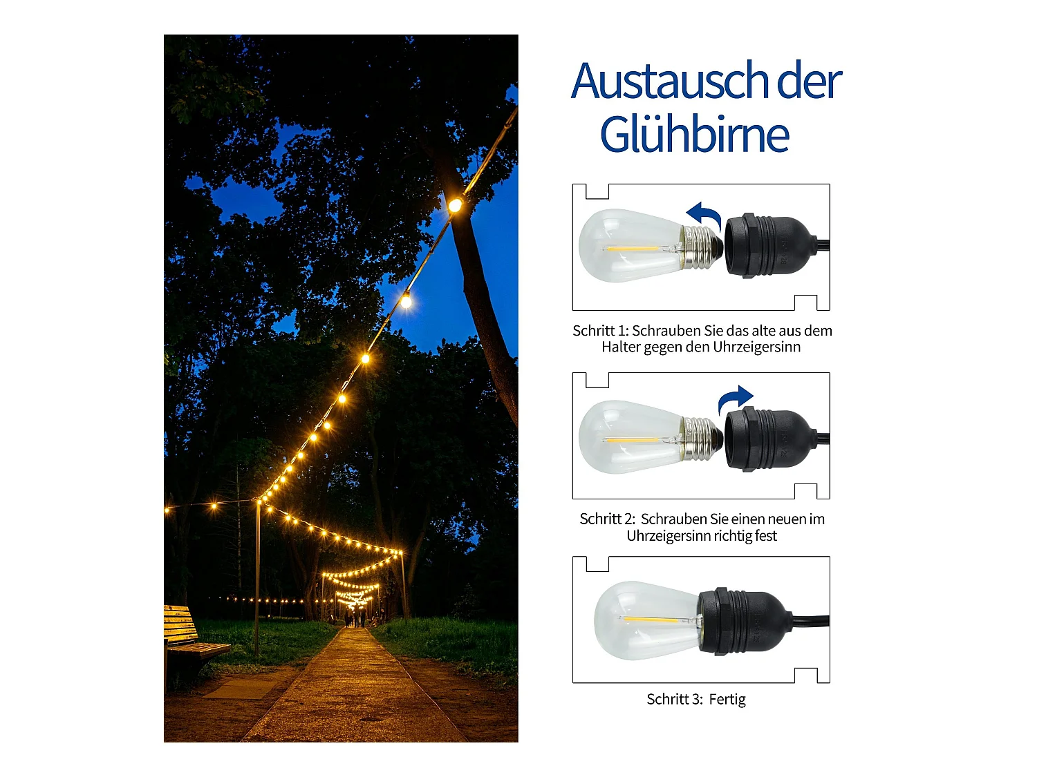 NETTLIFE Lampki LED do użytku wewnątrz i na zewnątrz Żarówki Lampki choinkowe 7,6 m/15 m 16 płomieni, dekoracja świąteczna