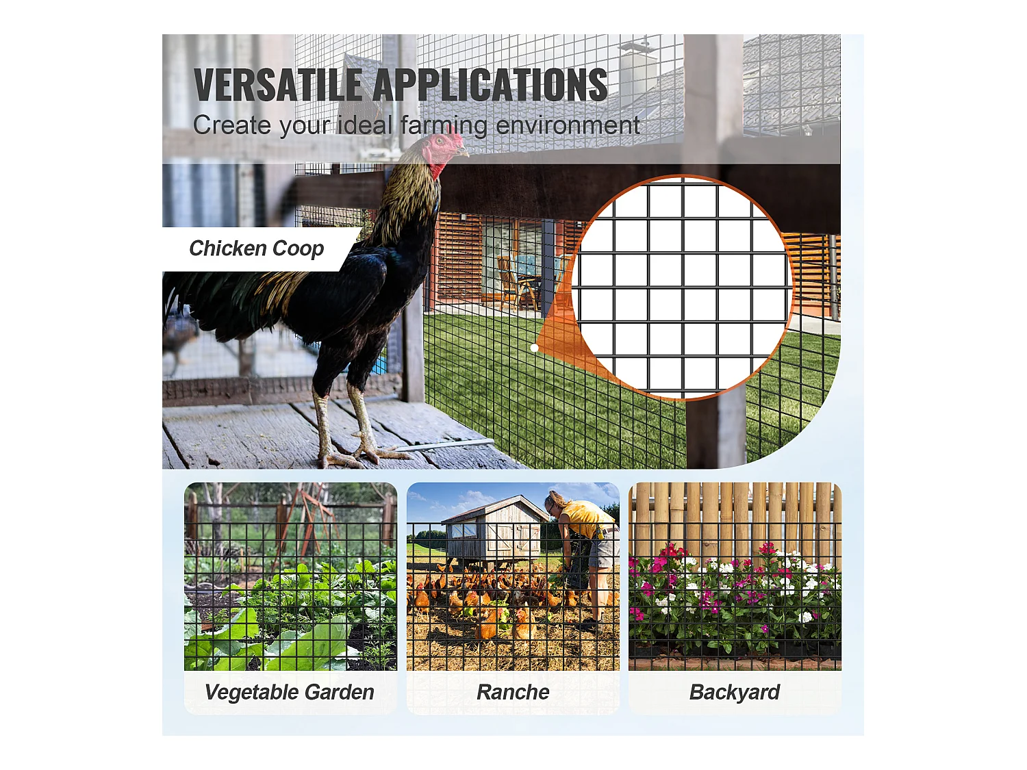 Grillage Rouleau Soudé Métallique de Calibre 19 pour Clôtures à Poulets SucceBuy 121.92 x 3048cm