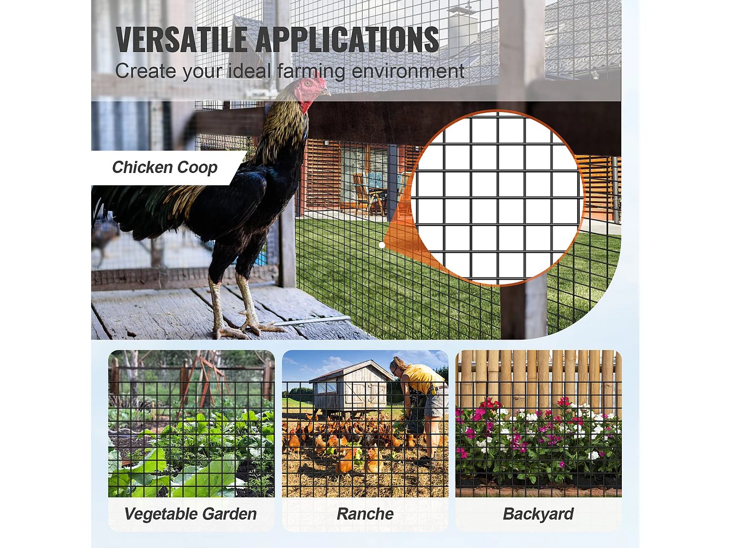 Rotolo Di Rete Saldamente Zincata SucceBuy 61 cm x 30,5 m, Rete Metallica Con Calibro 19