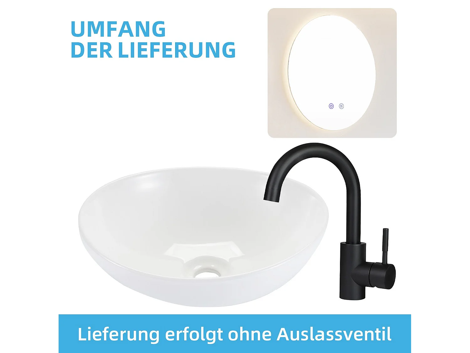 NETTLIFE vasque à poser, Lavabo de salle de bain ovale effet lotus, blanc 41 x 33cm