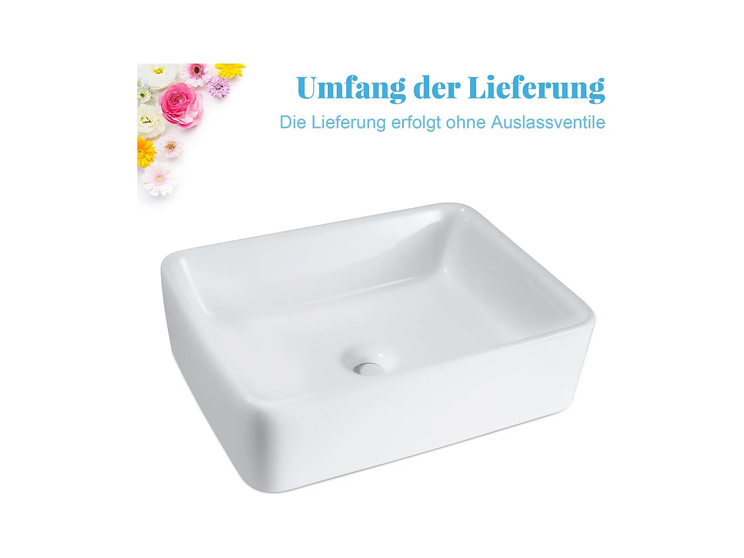 NETTLIFE vasque à poser, Lavabo de salle de bain céramique - vasque à poser carrée blanche 40 x 30cm