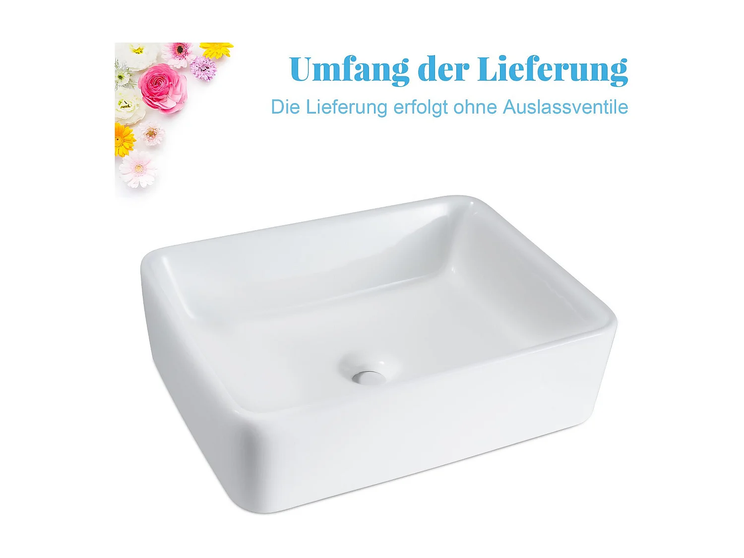 NETTLIFE vasque à poser, Lavabo de salle de bain céramique - vasque à poser carrée blanche 40 x 30cm