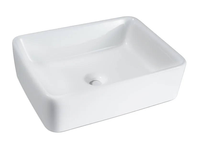 NETTLIFE vasque à poser, Lavabo de salle de bain céramique - vasque à poser carrée blanche 40 x 30cm
