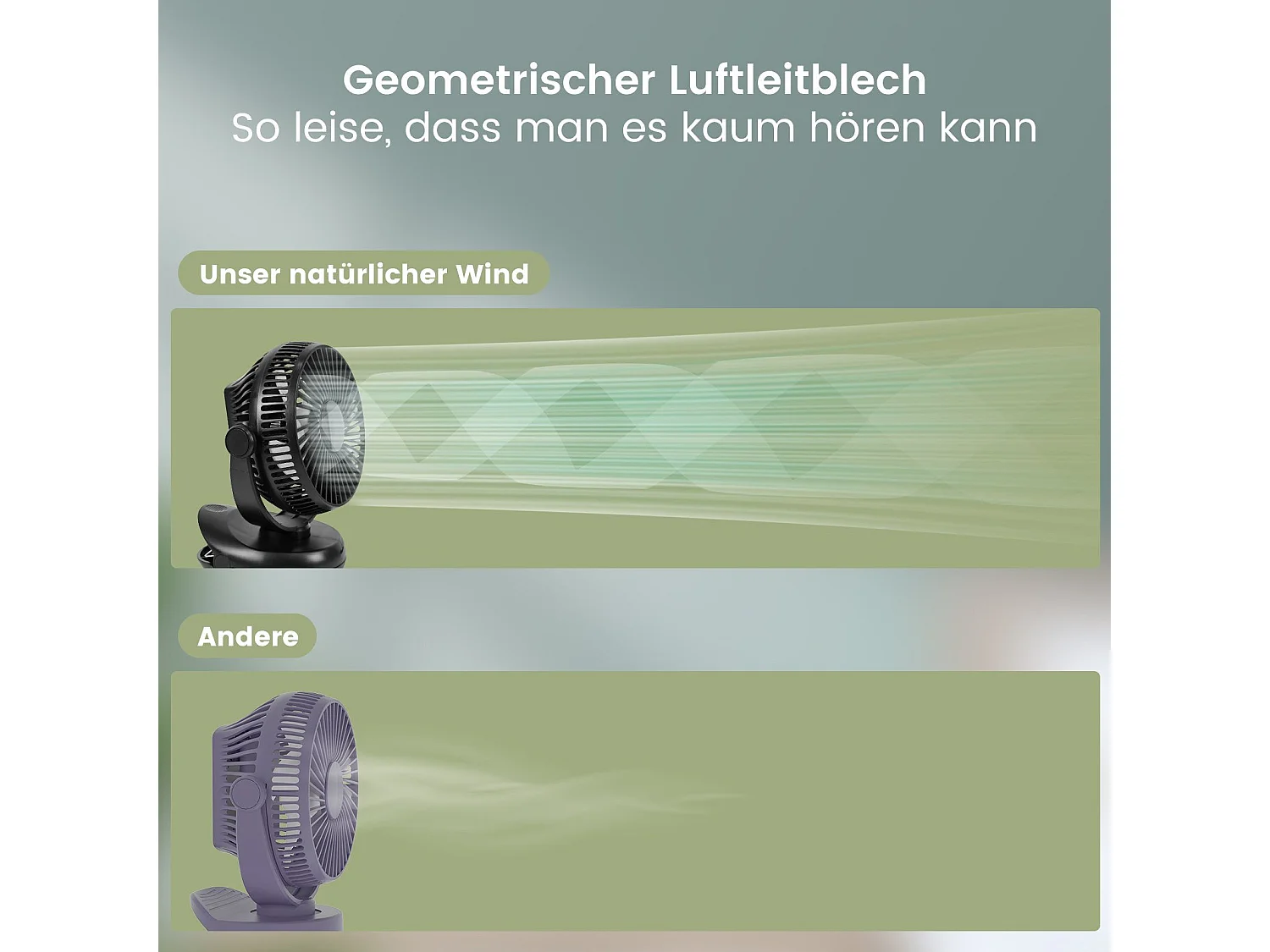 NETTLIFE ventilateur Petit de table USB avec batterie 10 000 mAh silencieux à 4 vitesses incluant une lumière LED modèle 3-en-1 noir idéal pour tente