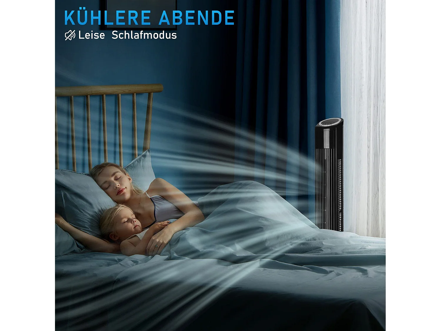 NETTLIFE Cichy wentylator stojący 90° Oscylacja z pilotem Wysokość 98,5 cm Kolor czarny 3 prędkości 12H Timer i wyświetlacz LED