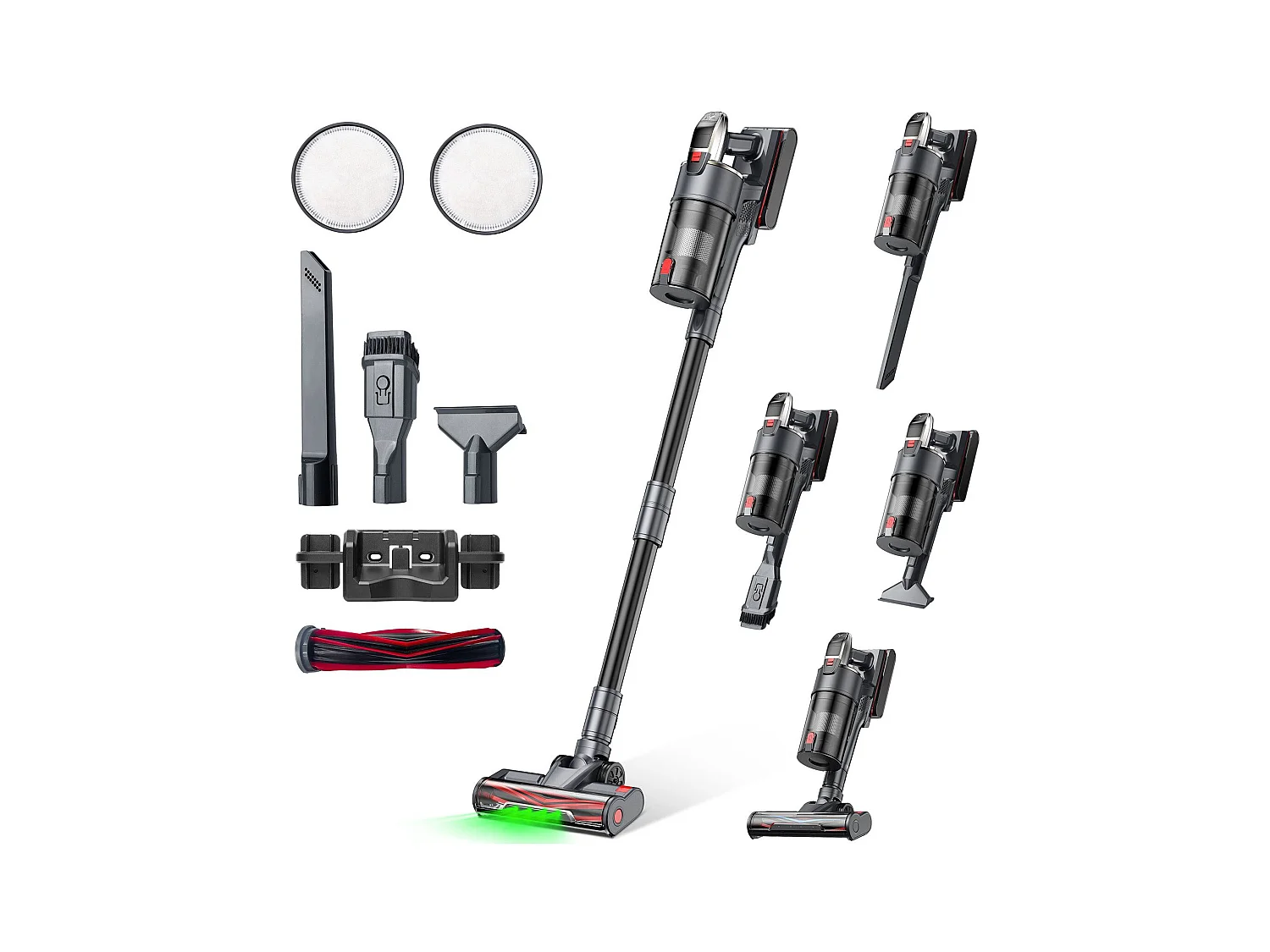 Aspiradora de mano inalámbrica Nettlife A11, 48 kPa de potencia de succión, 60 minutos de autonomía para pisos de madera.