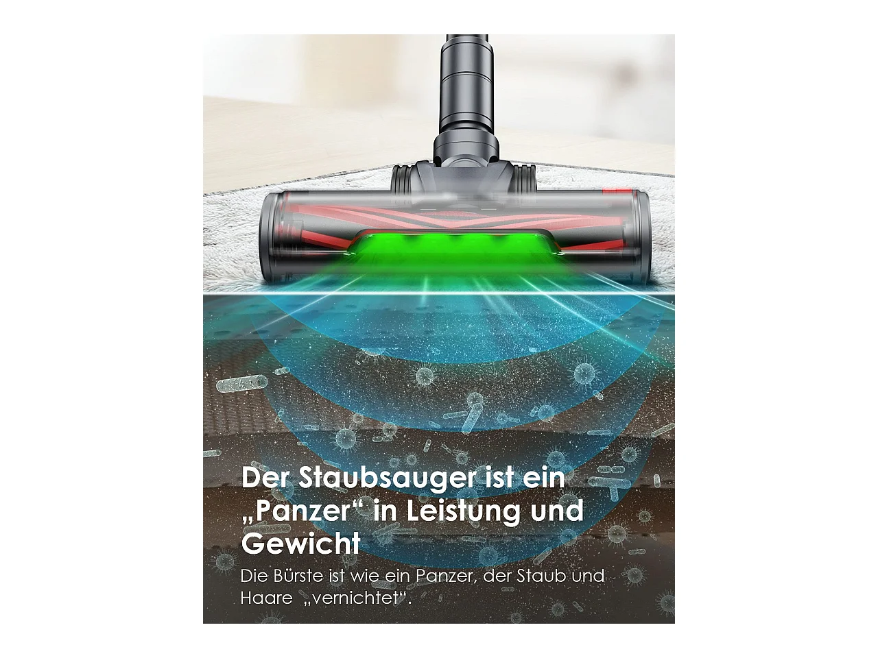 Aspiradora de mano inalámbrica Nettlife A11, 48 kPa de potencia de succión, 60 minutos de autonomía para pisos de madera.
