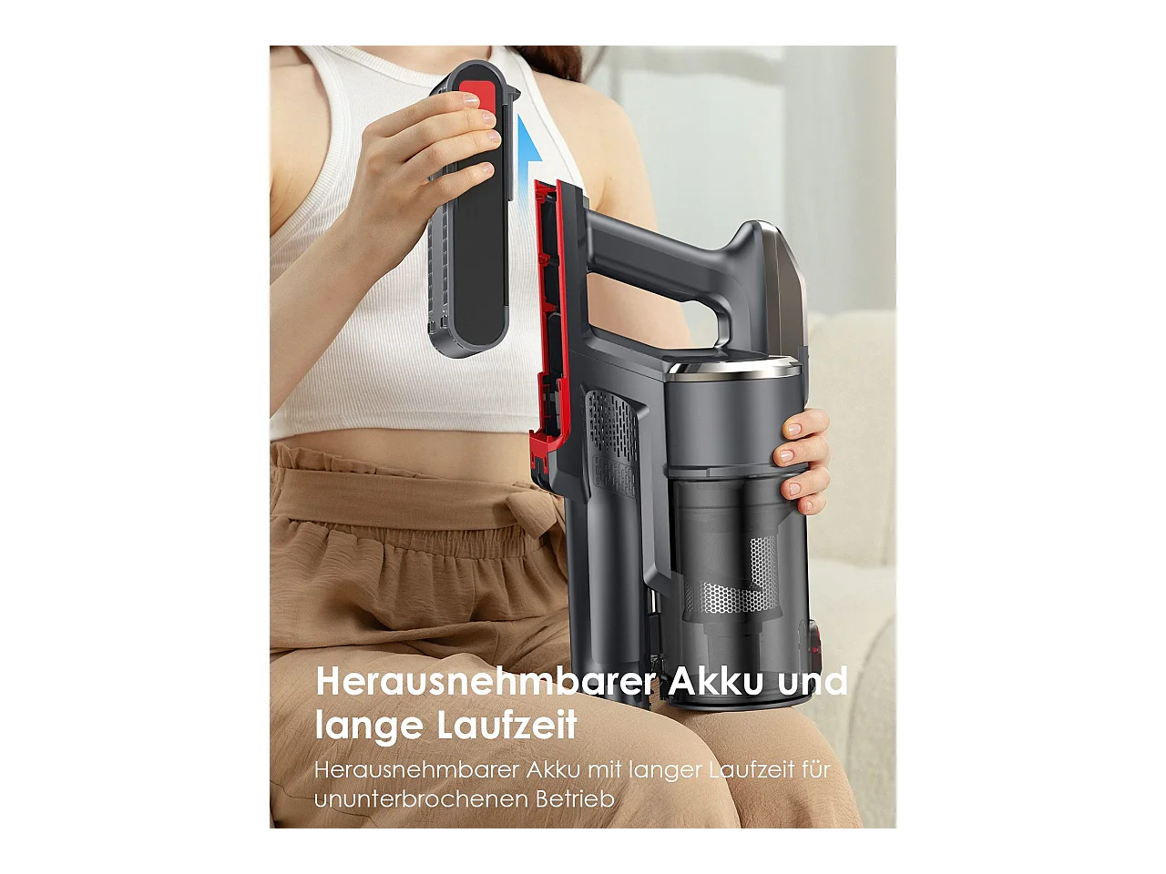 Aspiradora de mano inalámbrica Nettlife A11, 48 kPa de potencia de succión, 60 minutos de autonomía para pisos de madera.