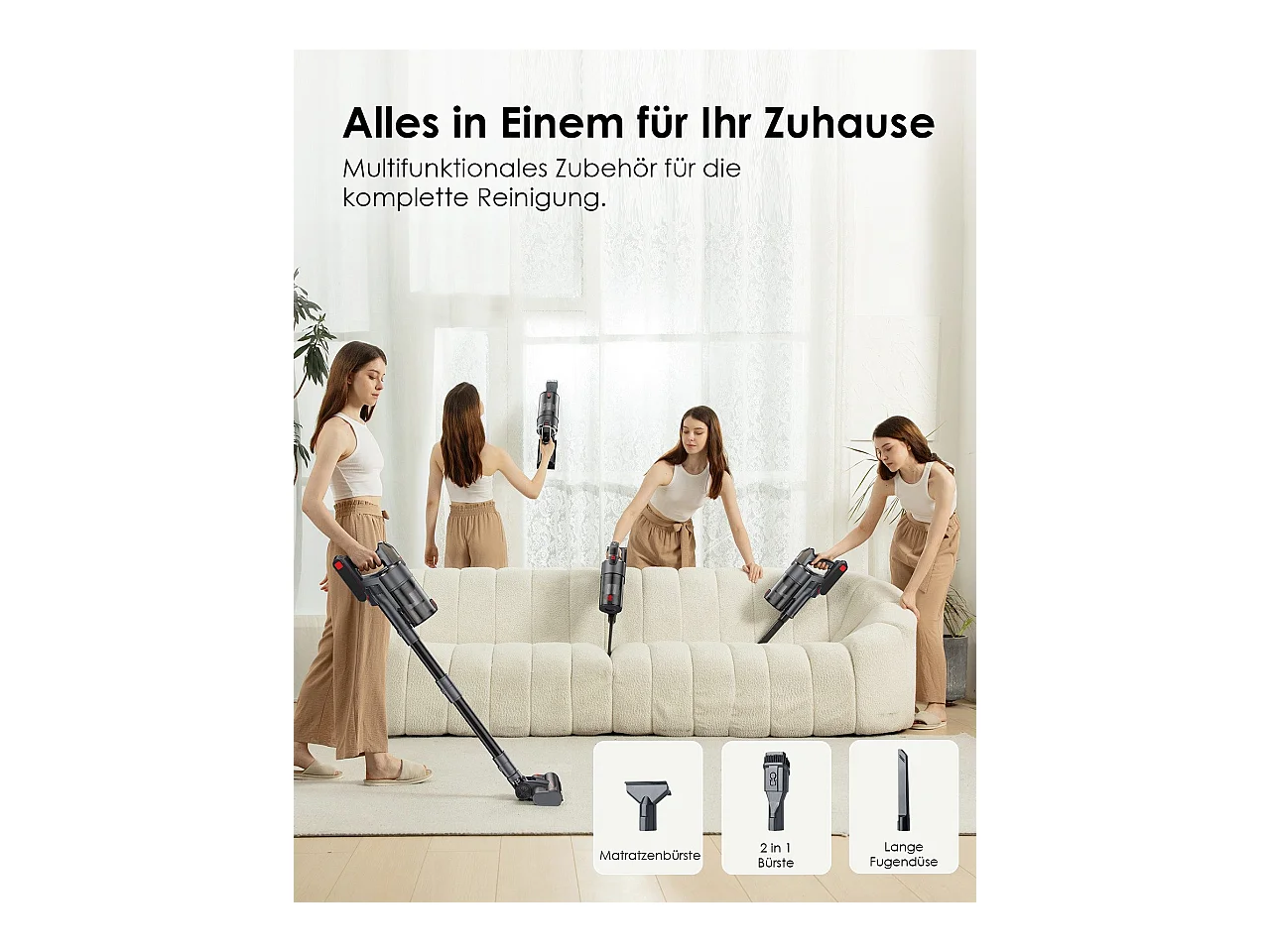 Aspiradora de mano inalámbrica Nettlife A11, 48 kPa de potencia de succión, 60 minutos de autonomía para pisos de madera.