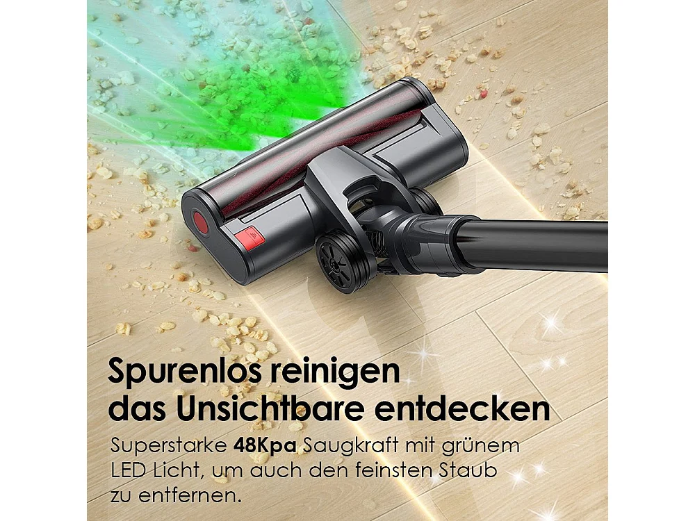 Nettlife Aspirateur à main sans fil A11 48Kpa forte puissance d'aspiration 60 minutes d'autonomie pour parquet