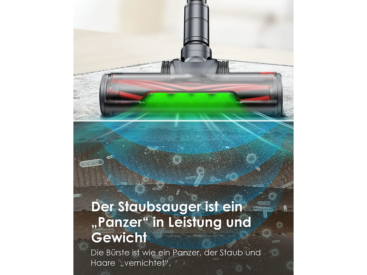 Nettlife Aspirateur à main sans fil A11 48Kpa forte puissance d'aspiration 60 minutes d'autonomie pour parquet