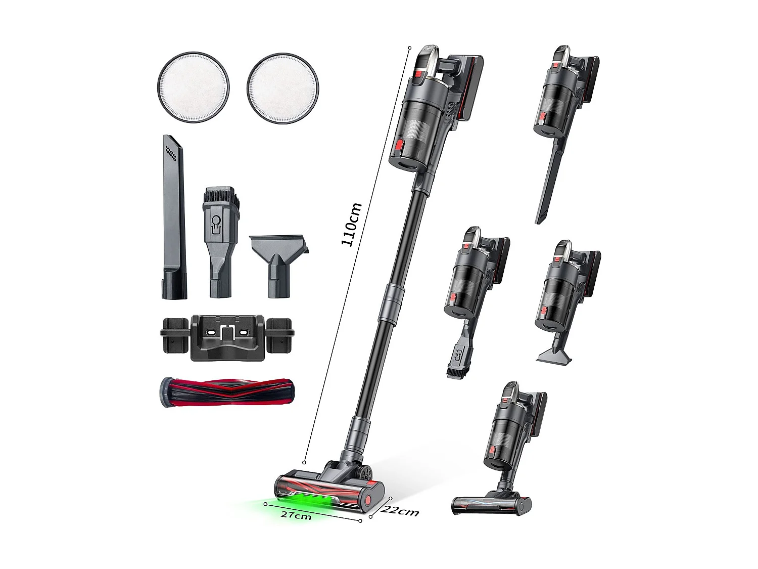 Nettlife Aspirateur à main sans fil A11 48Kpa forte puissance d'aspiration 60 minutes d'autonomie pour parquet