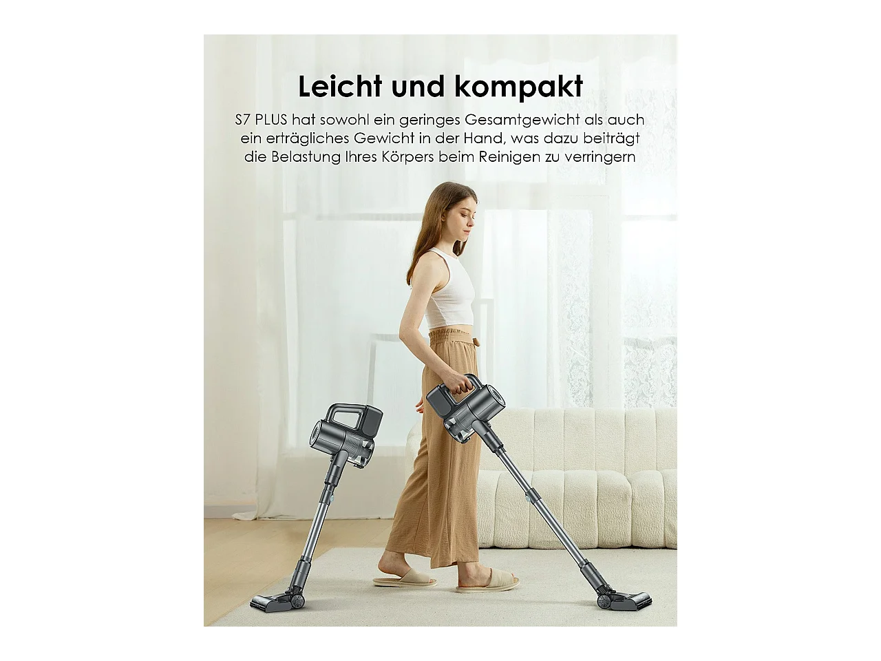 NETTLIFE Aspirateur à main sans fil 500W/40000Pa avec fonction de balayage 40min d'autonomie