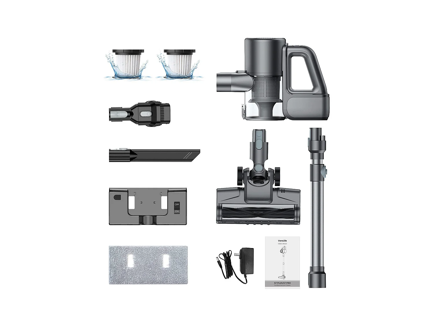 NETTLIFE Aspirateur à main sans fil 500W/40000Pa avec fonction de balayage 40min d'autonomie