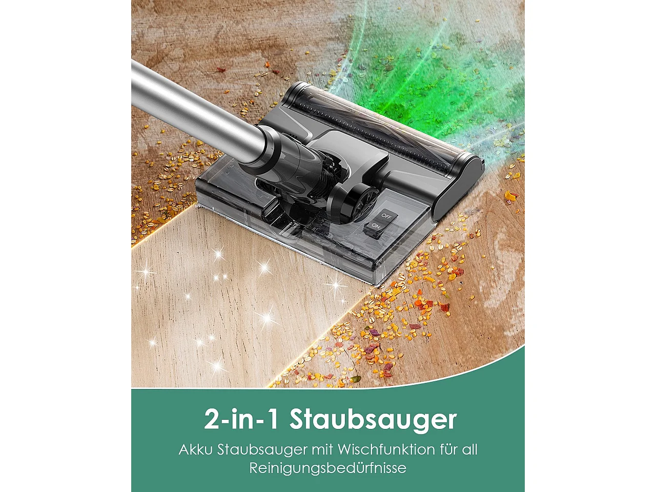 NETTLIFE 500W/40000Pa draadloze handstofzuiger met veegfunctie, 40 min. gebruiksduur