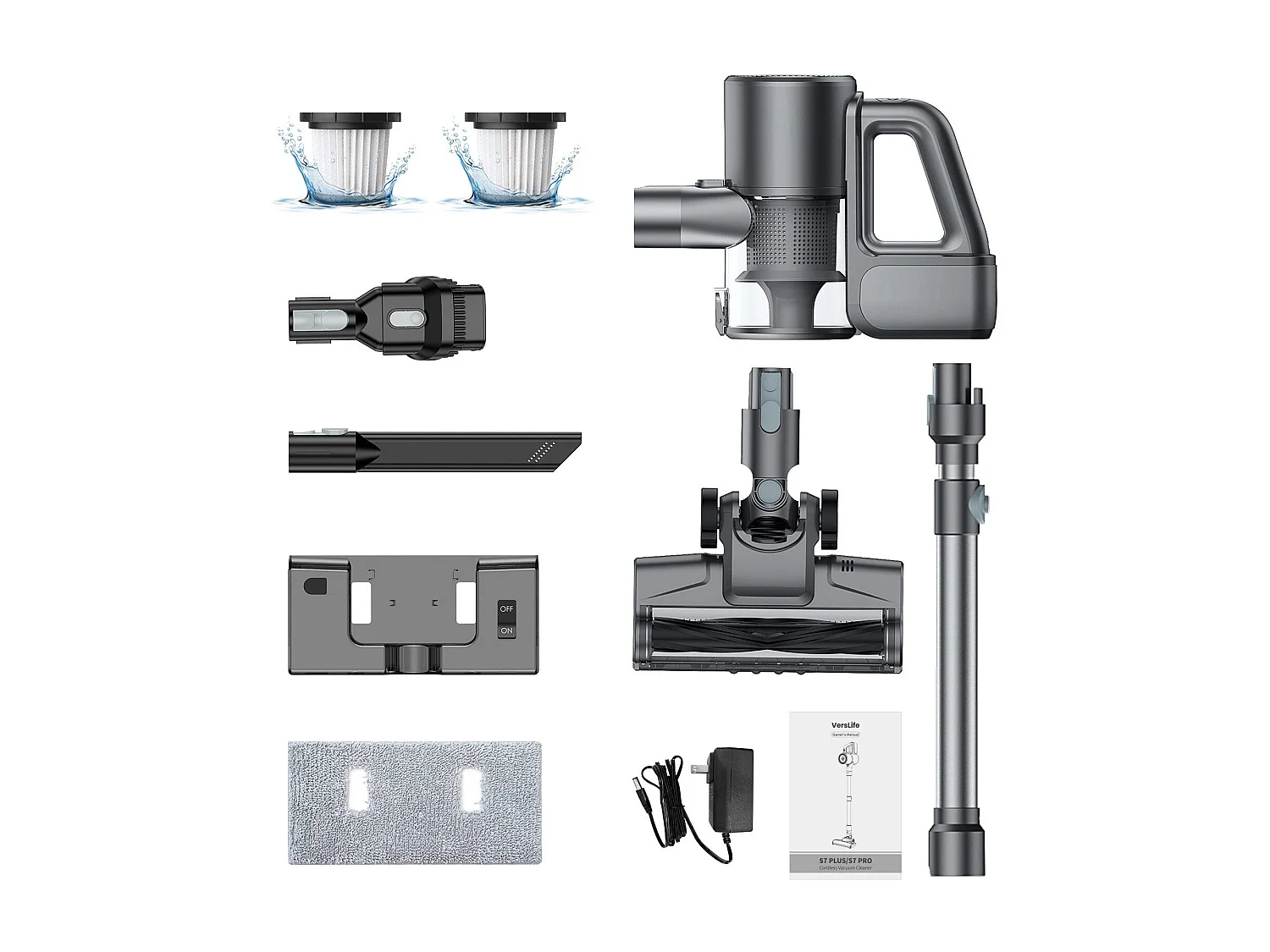 NETTLIFE Aspirateur à main sans fil 500W/40000Pa avec fonction de balayage 40min d'autonomie