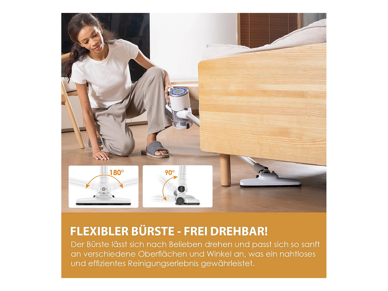 Aspiradora inalámbrica NETTLIFE de 30 kPa con autonomía de hasta 30 minutos. Aspiradora vertical para pisos duros, alfombras y pelo de mascotas.