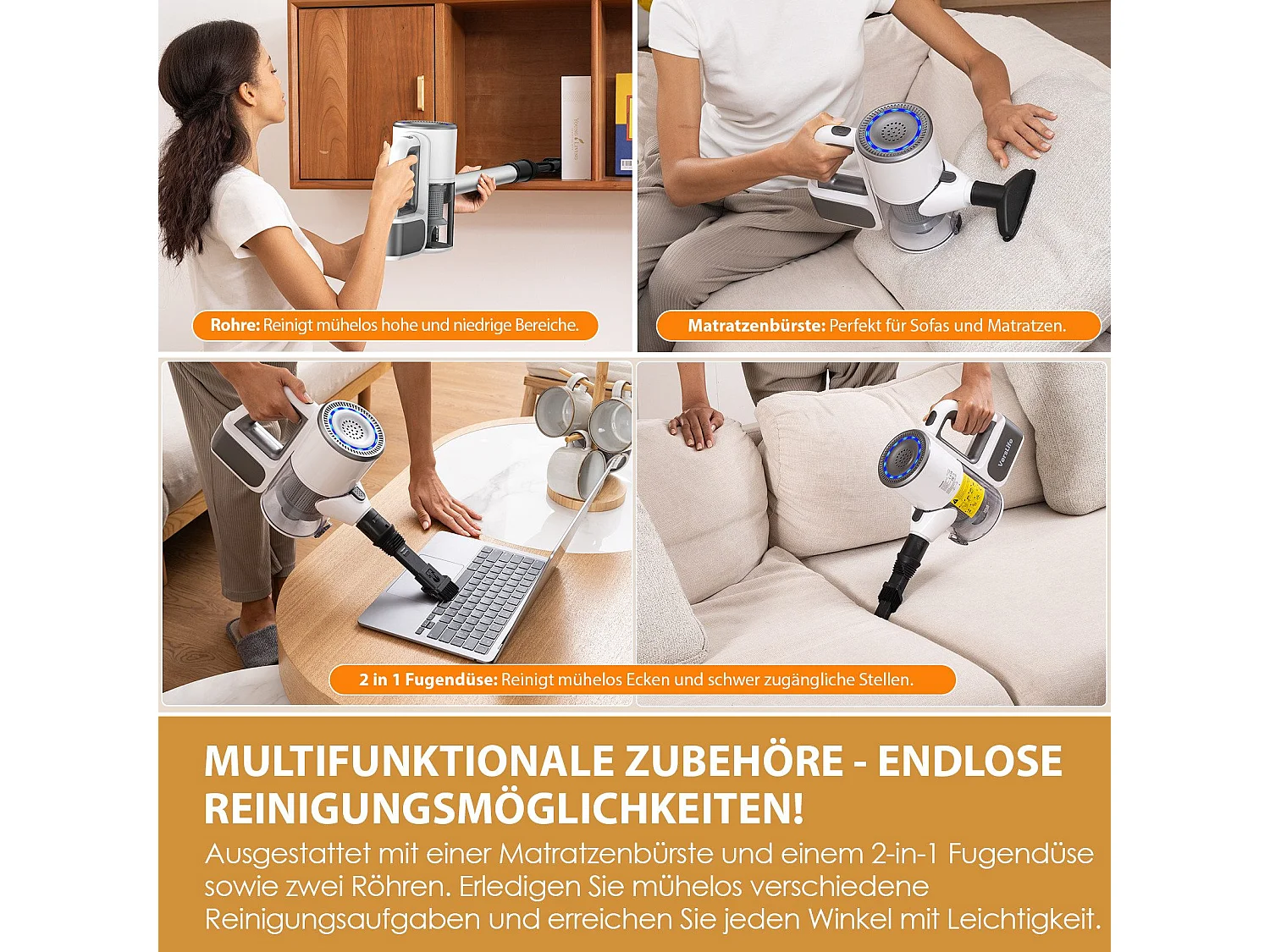 NETTLIFE Odkurzacz bezprzewodowy 30KPa Odkurzacz bezprzewodowy Czas pracy do 30 minut Odkurzacz pionowy do twardych podłóg/dywanów/sierści zwierząt