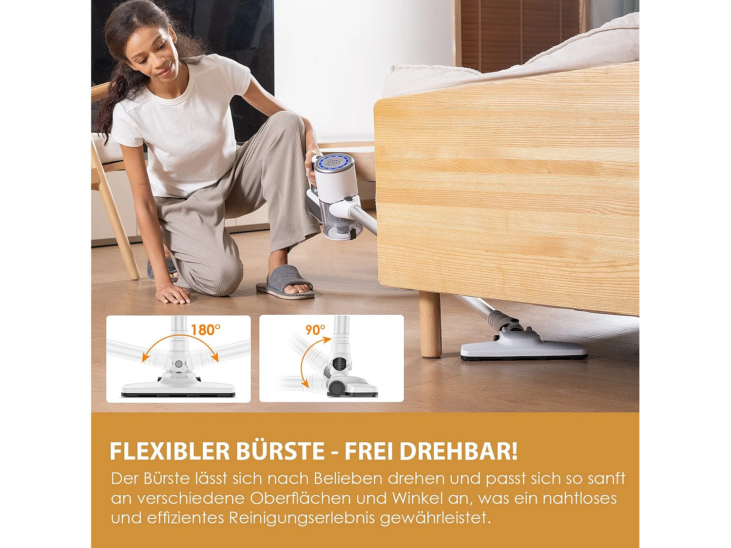 NETTLIFE Aspirateur sans fil aspirateur 30KPa sans fil jusqu'à 30 minutes d'autonomie aspirateur balai pour sols durs/tapis/poils d'animaux