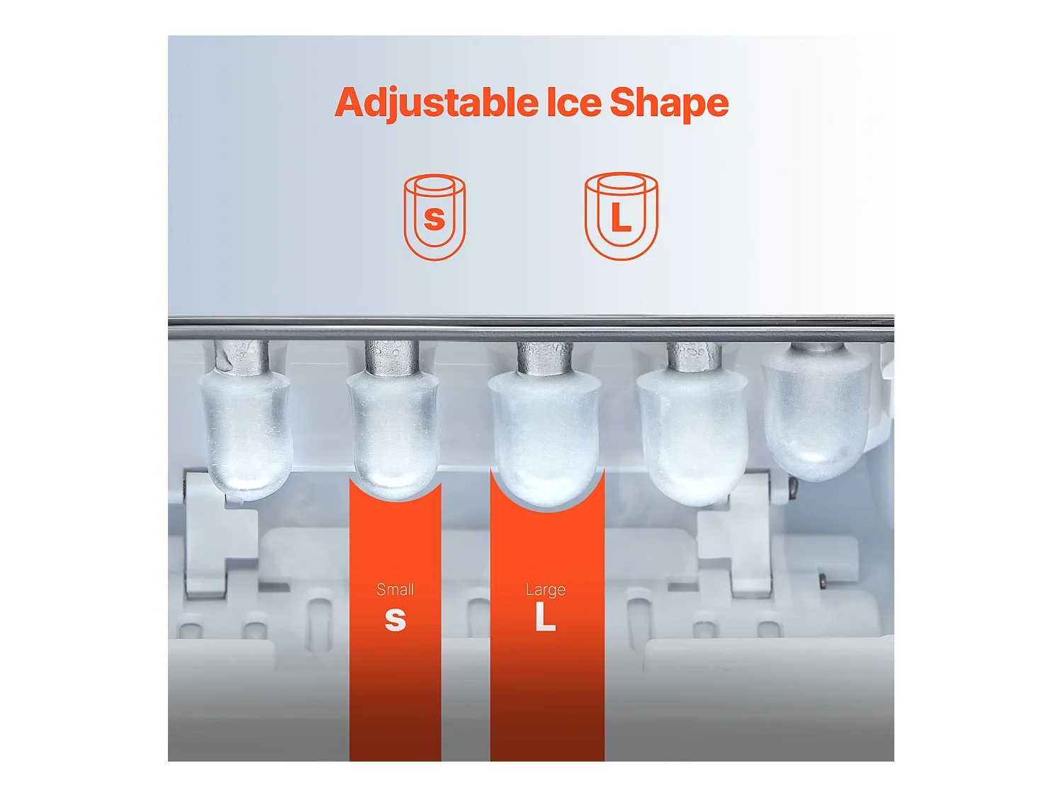 Machine à Glaçons de Comptoir SucceBuy 11.79kg/24 h avec Autonettoyage, Pelle et Panier