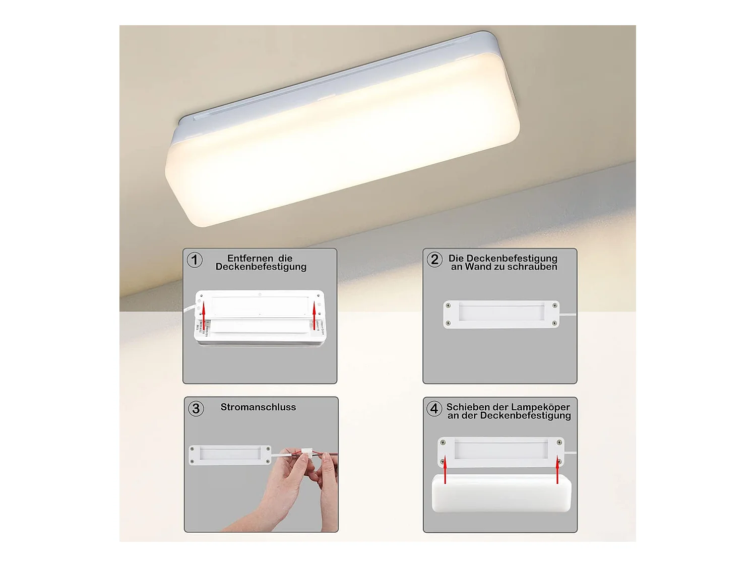 Plafonnier LED NETTLIFE dimmable avec télécommande lustre en fer moderne